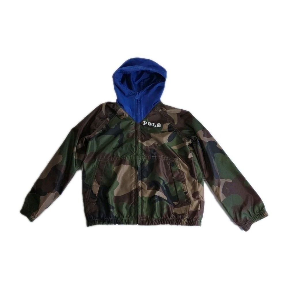 Polo Ralph Lauren CAMO Windbreaker Jacket Coat with A HOOD Boys 3 / 3T